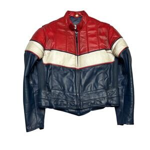 Vintage 70s Vetter Rex Marsee Leather Motorcycle Jacket Men's 42 Biker